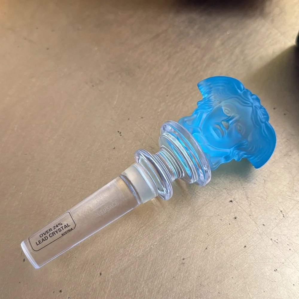 NIB! Versace Rosenthal Crystal Wine Stopper